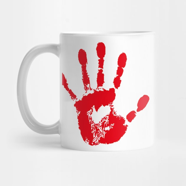 Red handprint Sign (stop) by your.loved.shirts